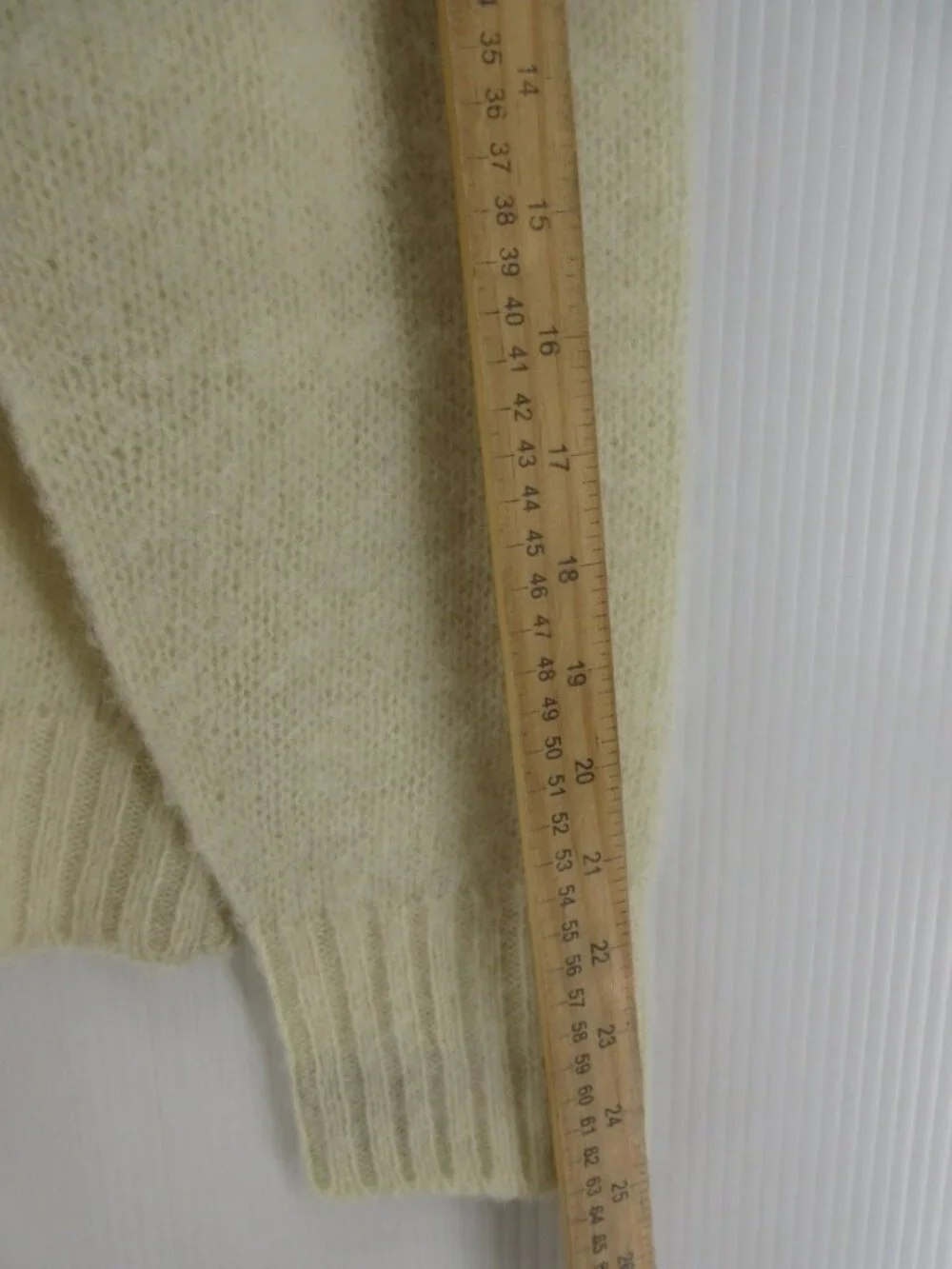 VINTAGE Polo Ralph Lauren Sweater 44 Cream Wool Fuzzy Knit Pony Large